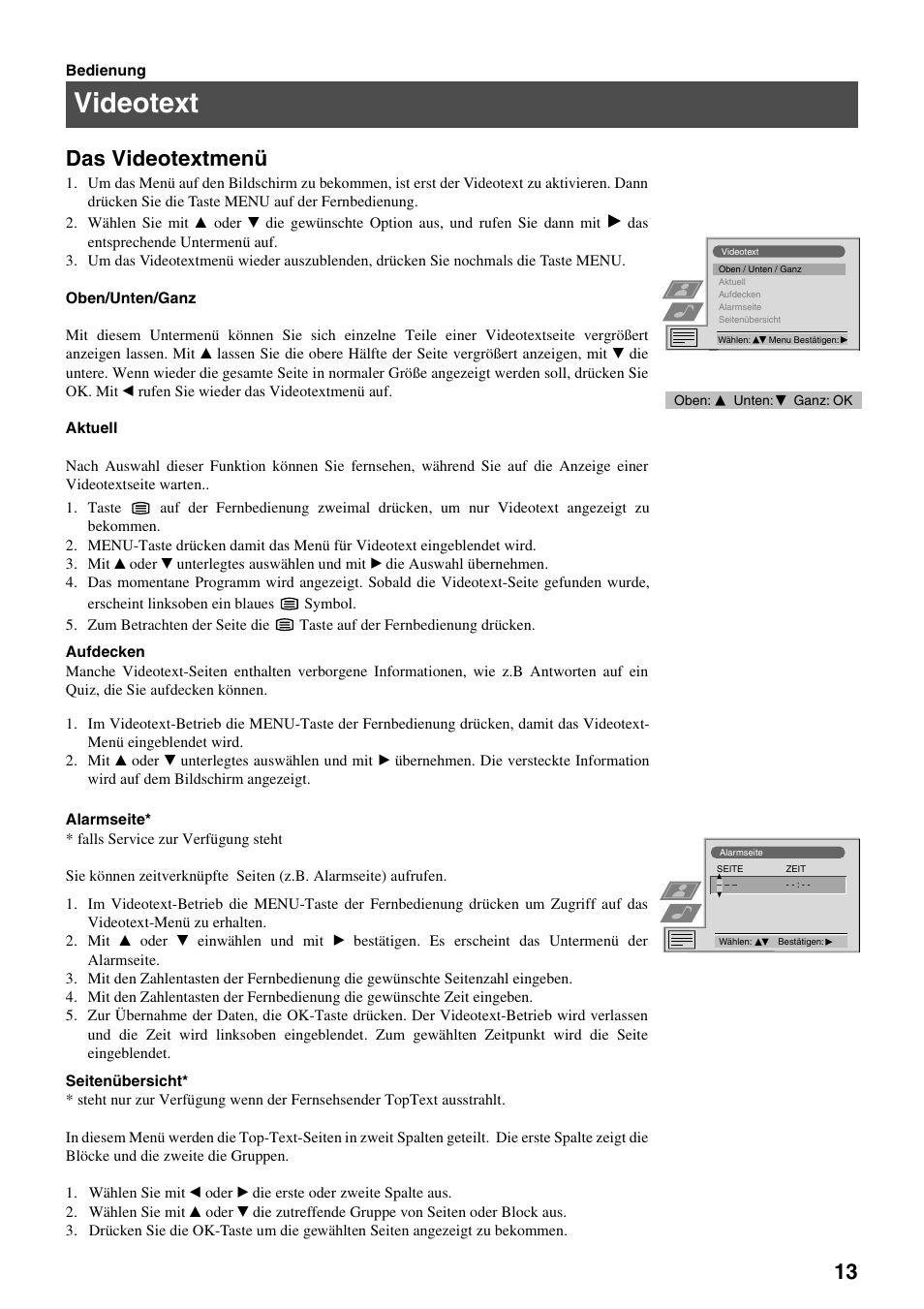Videotext, Das videotextmenü | Sony FD Trinitron KV-32FX65 B User Manual | Page 15 / 140
