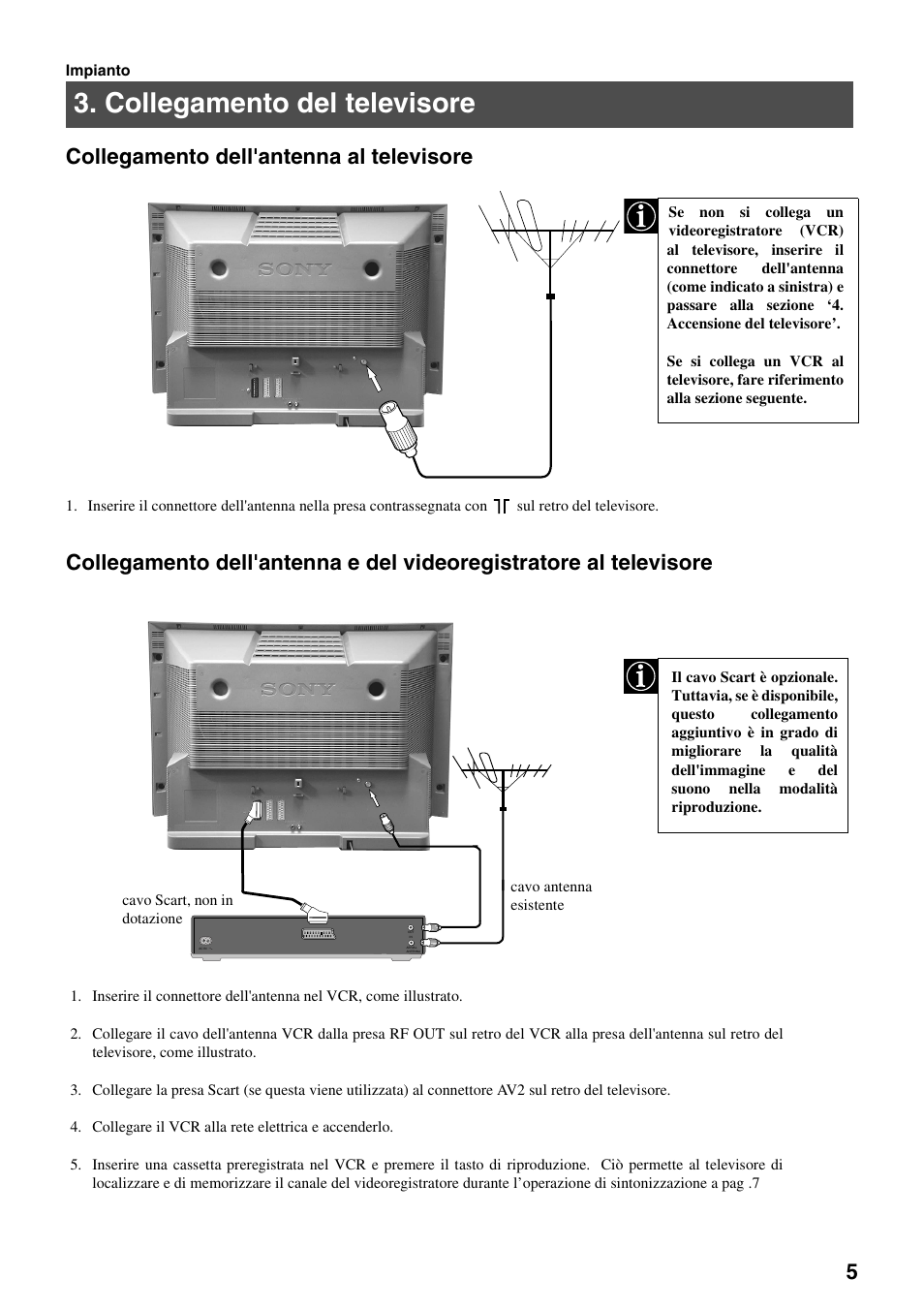 Collegamento del televisore | Sony FD Trinitron KV-32FX65 B User Manual | Page 89 / 140