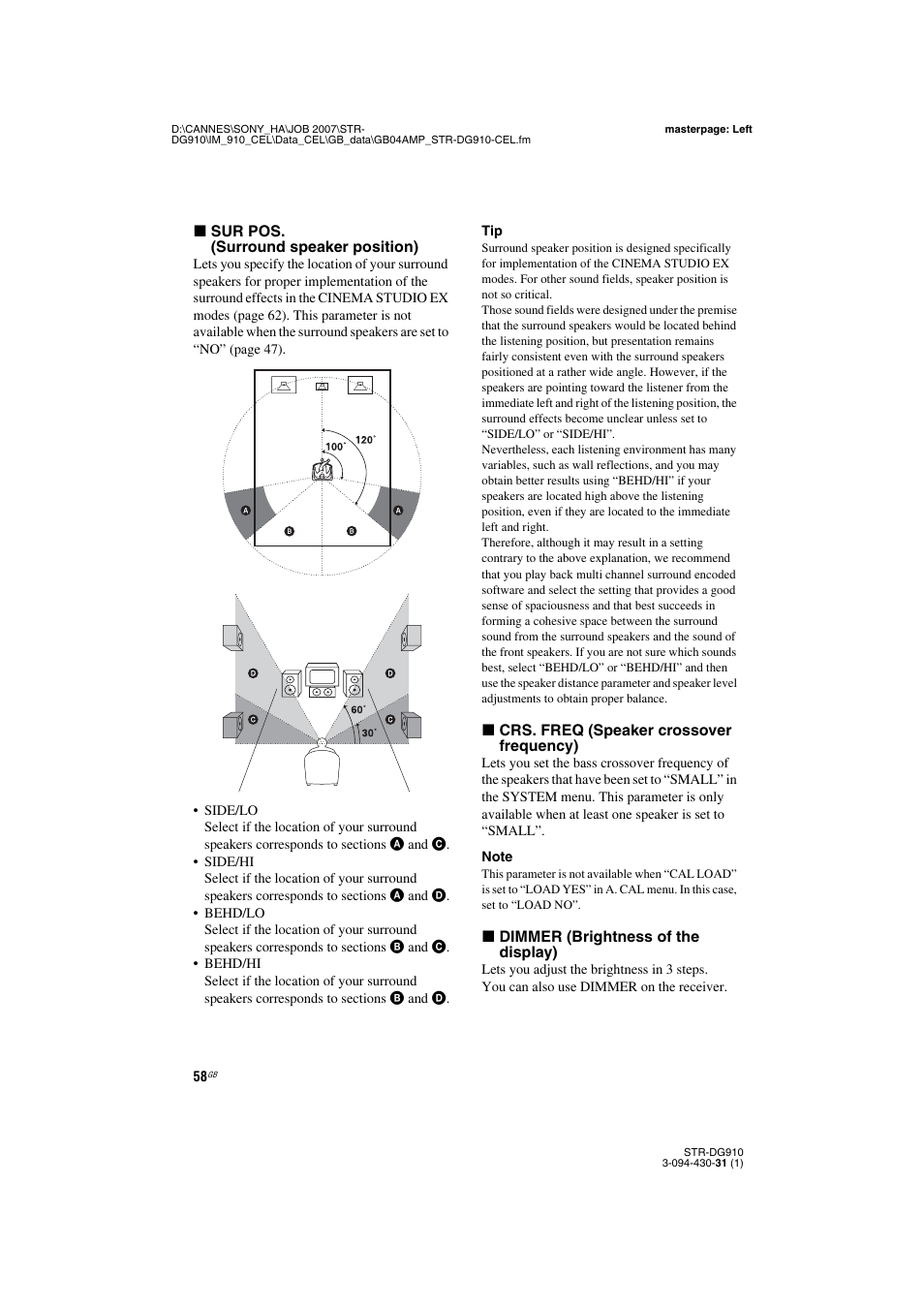 Sony STRDG910 User Manual | Page 58 / 96