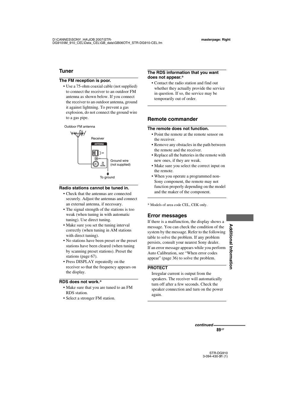 Sony STRDG910 User Manual | Page 89 / 96