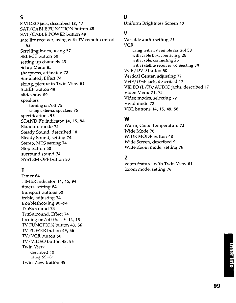 Sony KP- 57WV600 User Manual | Page 100 / 100