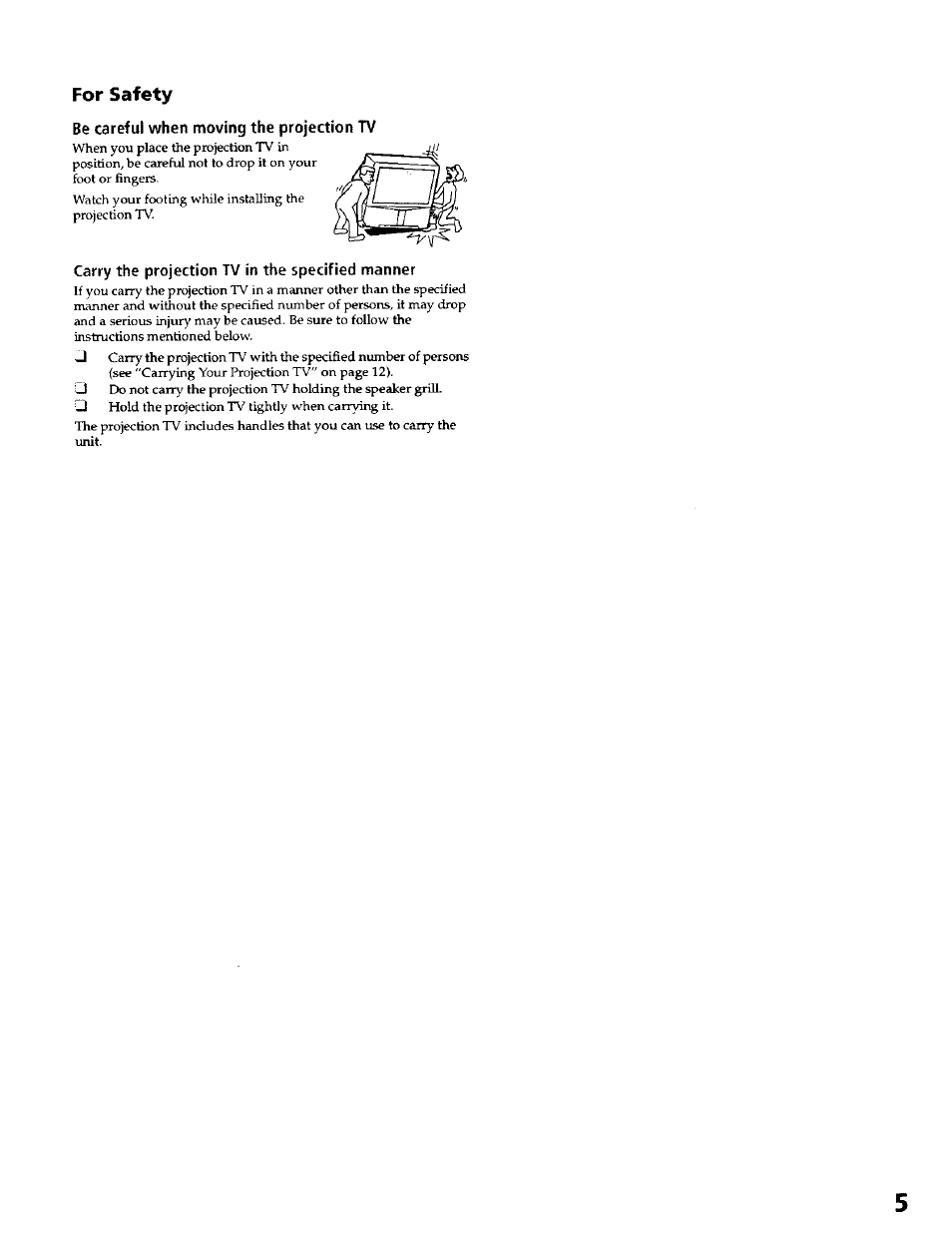 For safety | Sony KP- 57WV600 User Manual | Page 6 / 100