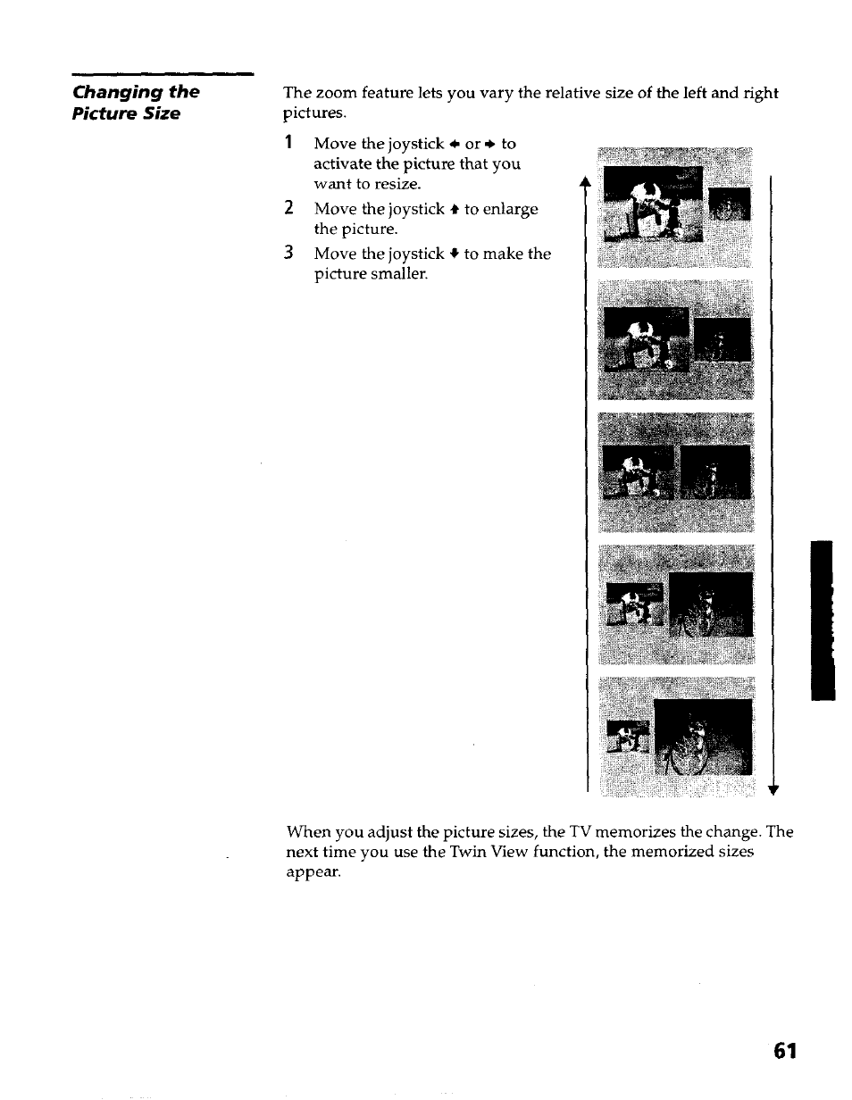 Changing the picture size | Sony KP- 57WV600 User Manual | Page 62 / 100