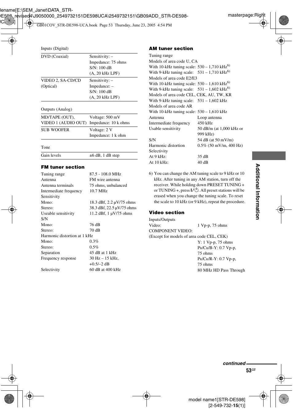 Sony STR-DE598 User Manual | Page 53 / 56