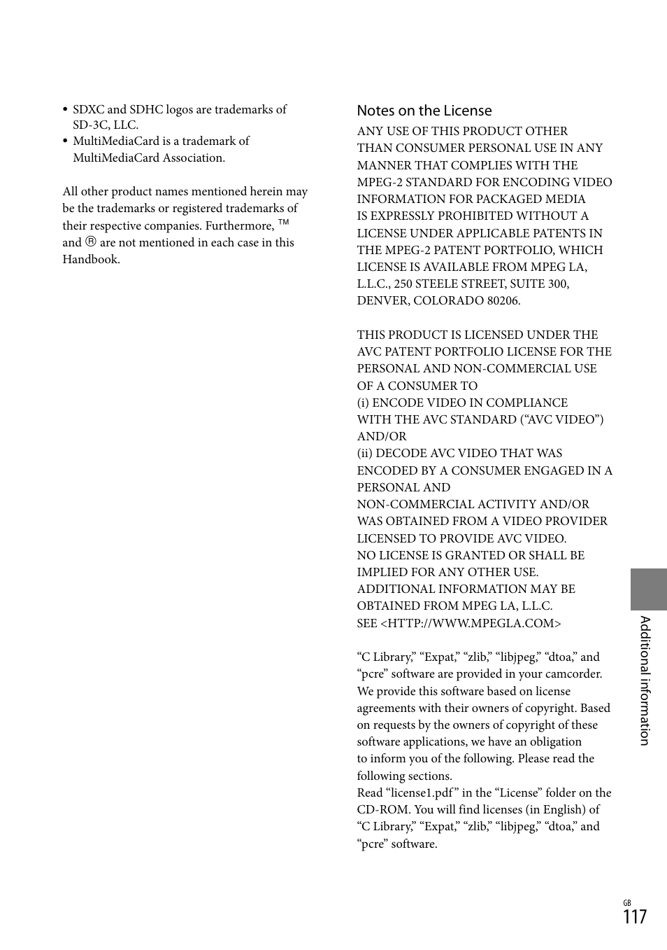 Sony XR550E User Manual | Page 117 / 127