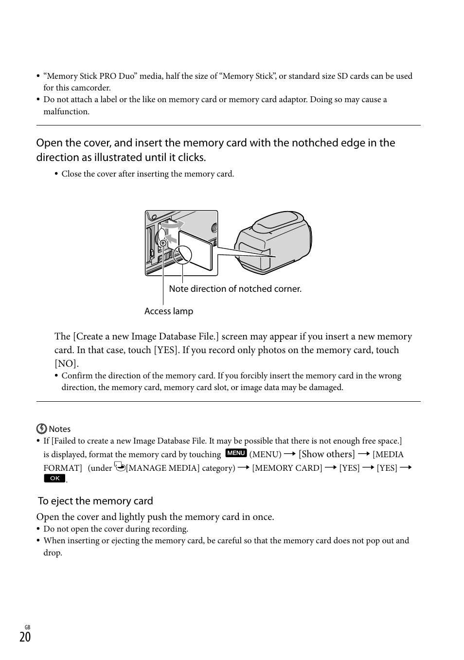20) i, 20) a | Sony XR550E User Manual | Page 20 / 127