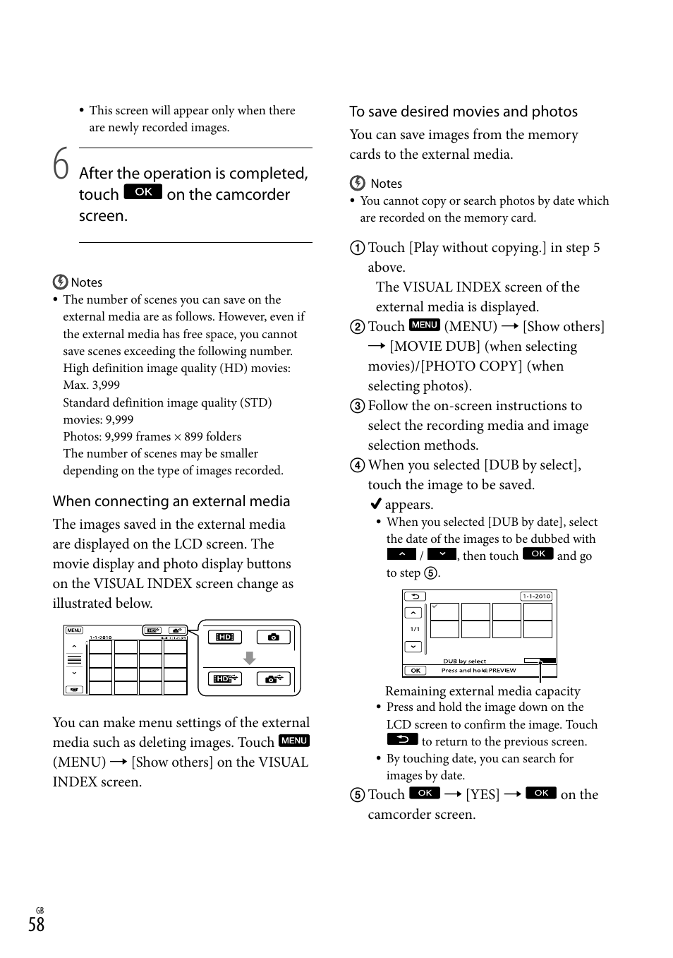 Sony XR550E User Manual | Page 58 / 127