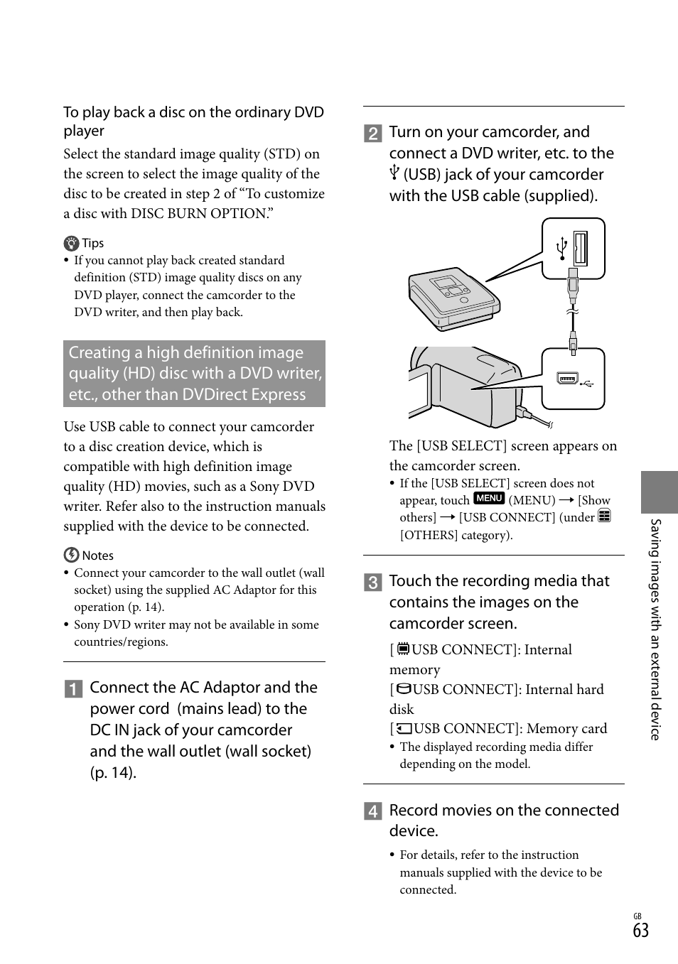 Other than dvdirect express | Sony XR550E User Manual | Page 63 / 127