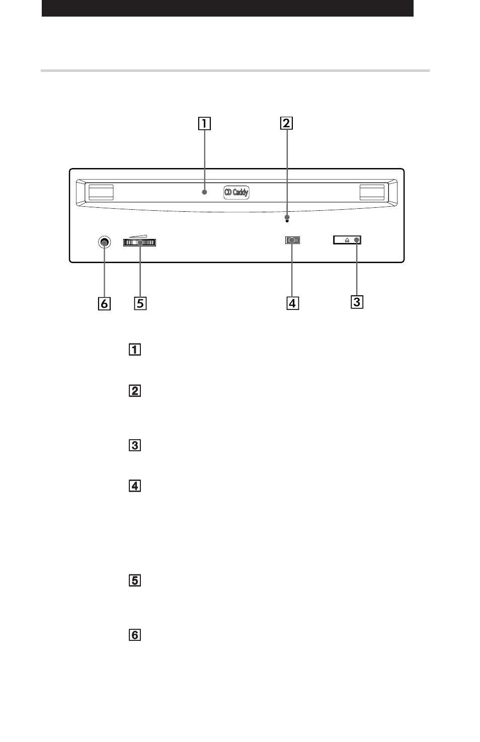 Location and function of parts and controls, Front panel | Sony CD-R Drive Unit CDU948S User Manual | Page 6 / 29