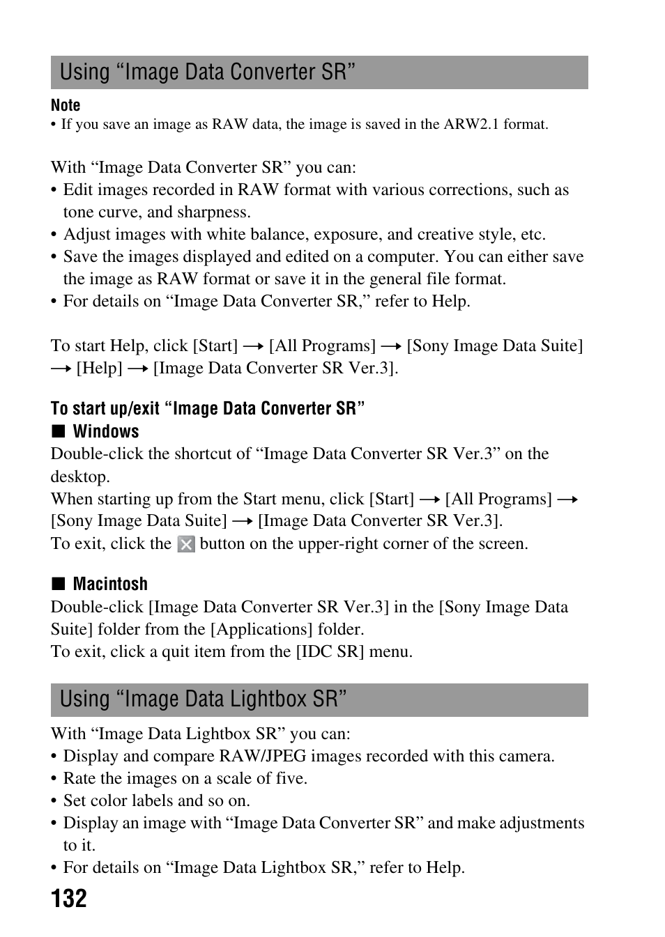 Sony Alpha 230 User Manual | Page 132 / 162