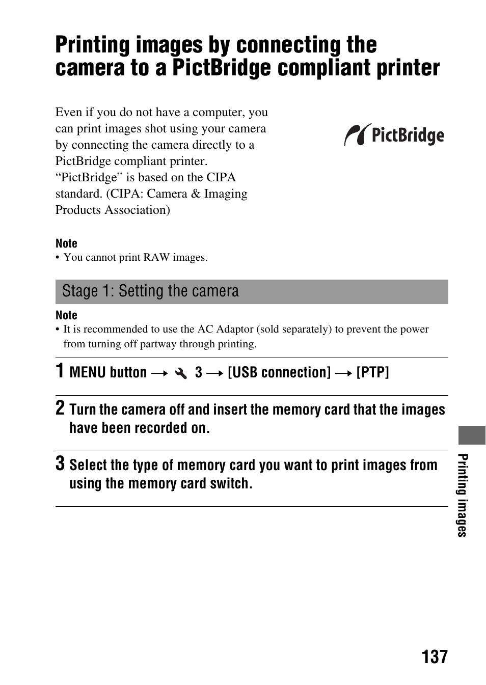 Compliant printer | Sony Alpha 230 User Manual | Page 137 / 162