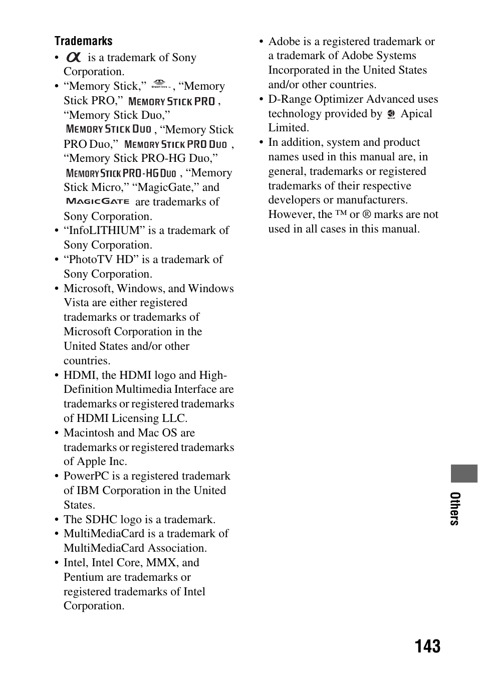 Sony Alpha 230 User Manual | Page 143 / 162
