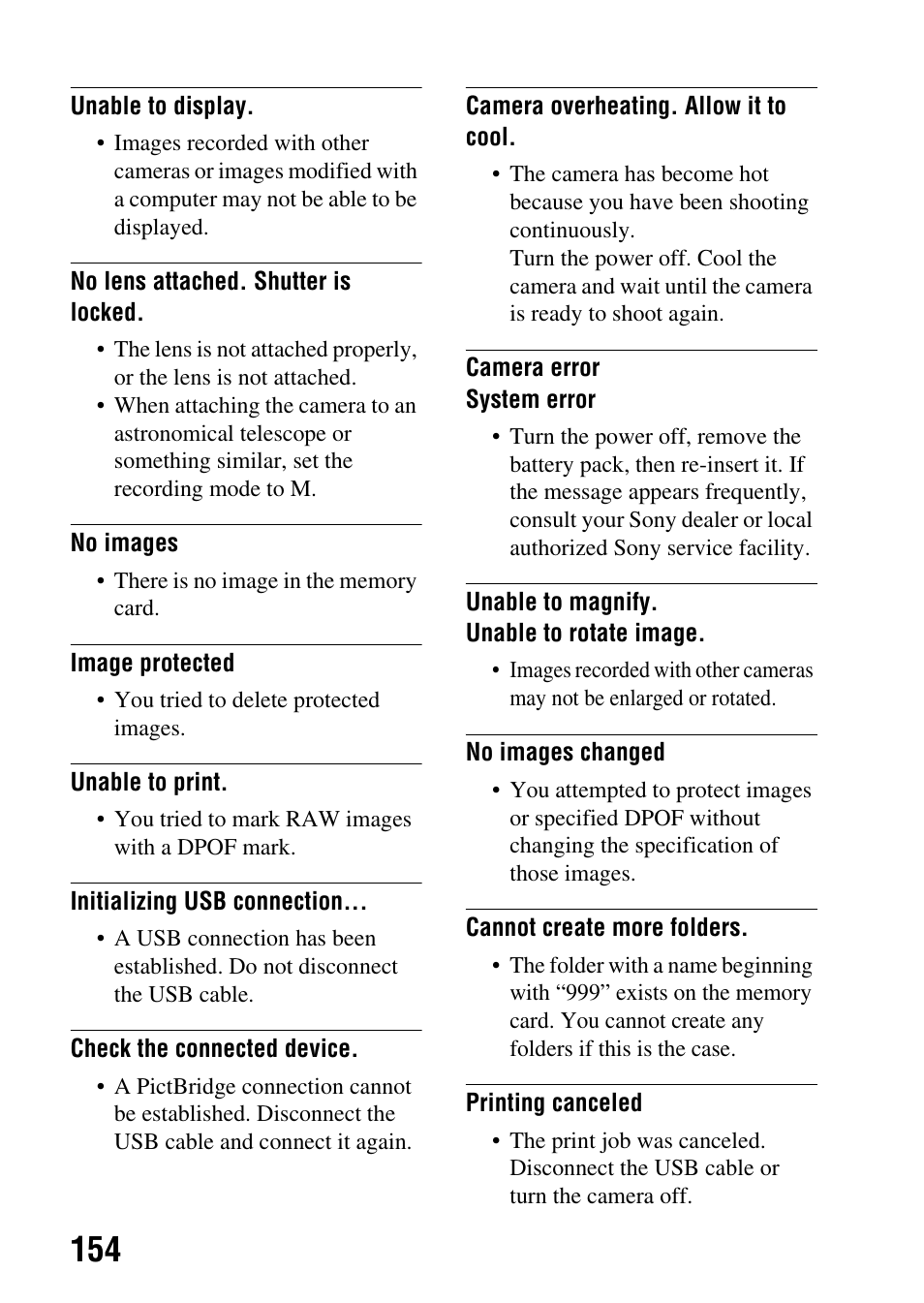 Sony Alpha 230 User Manual | Page 154 / 162