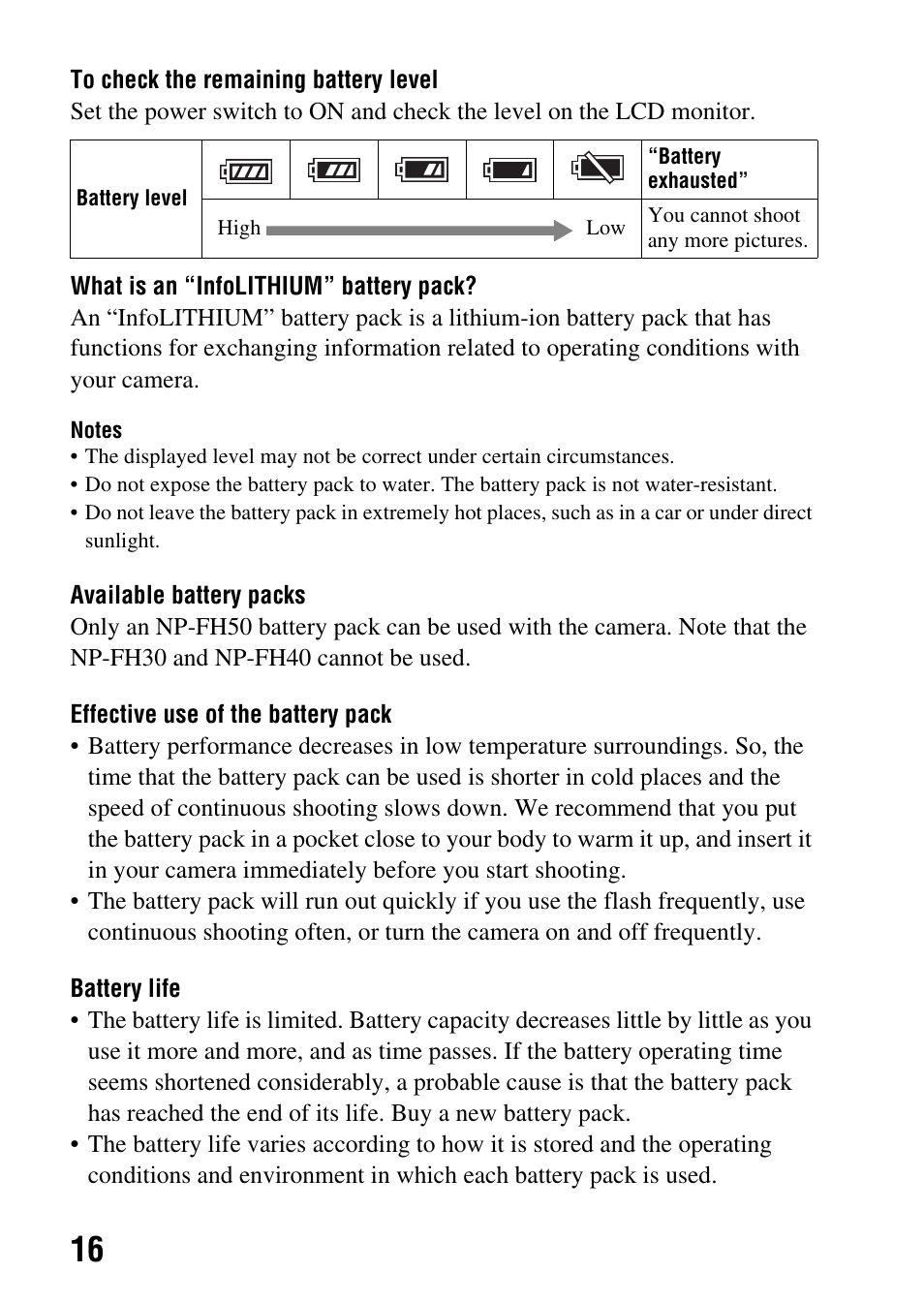 Sony Alpha 230 User Manual | Page 16 / 162
