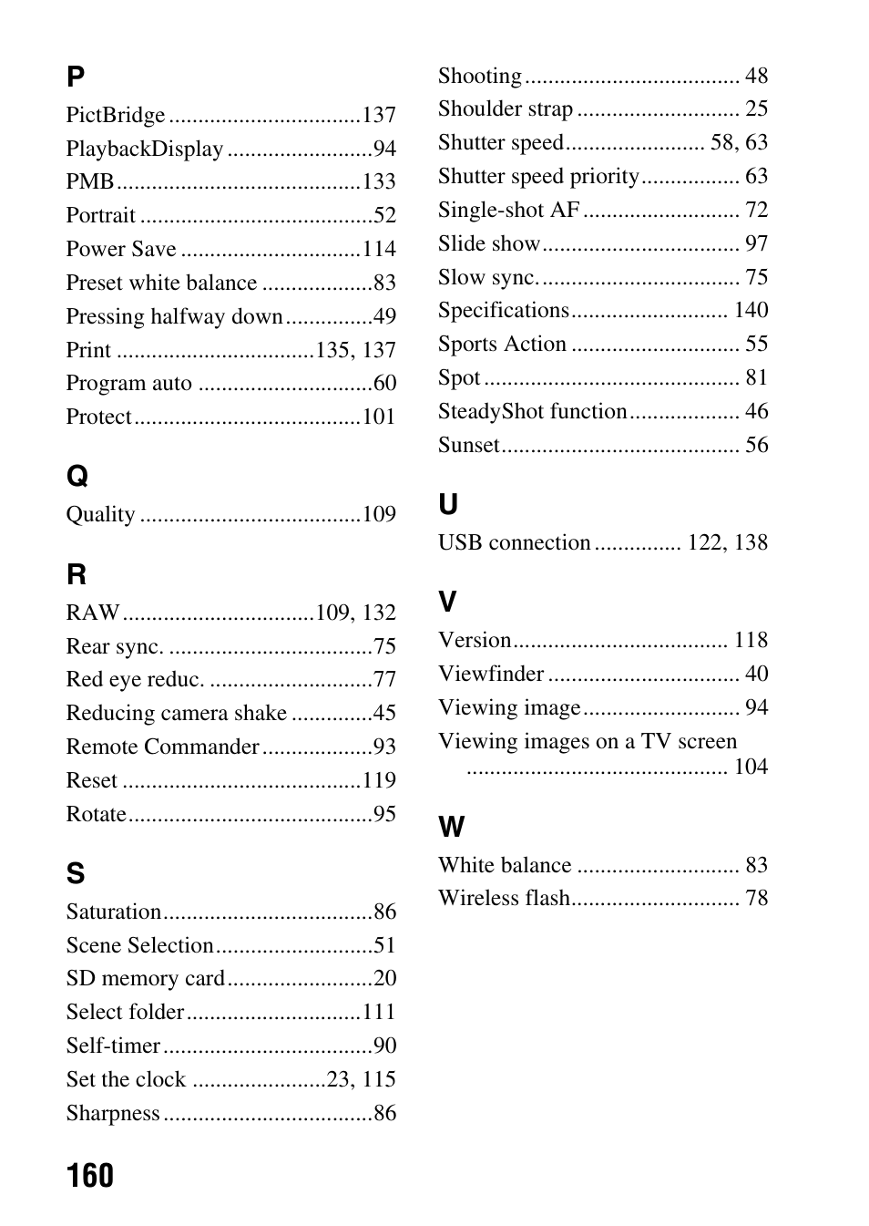 Sony Alpha 230 User Manual | Page 160 / 162