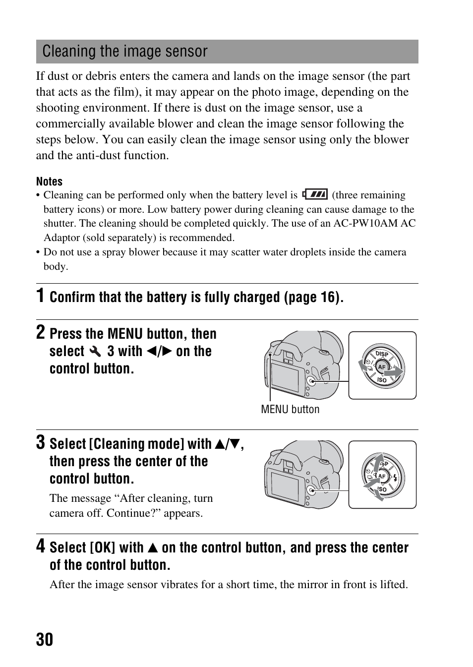 Sony Alpha 230 User Manual | Page 30 / 162