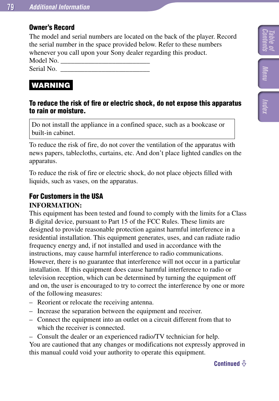 Additional information | Sony NW-A1000 Series User Manual | Page 79 / 94