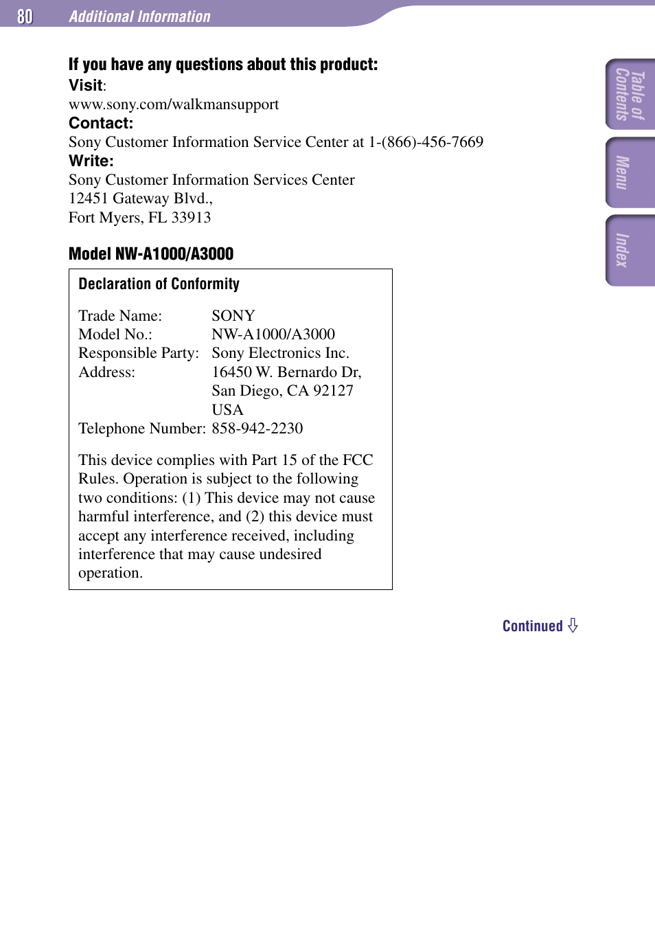 Sony NW-A1000 Series User Manual | Page 80 / 94