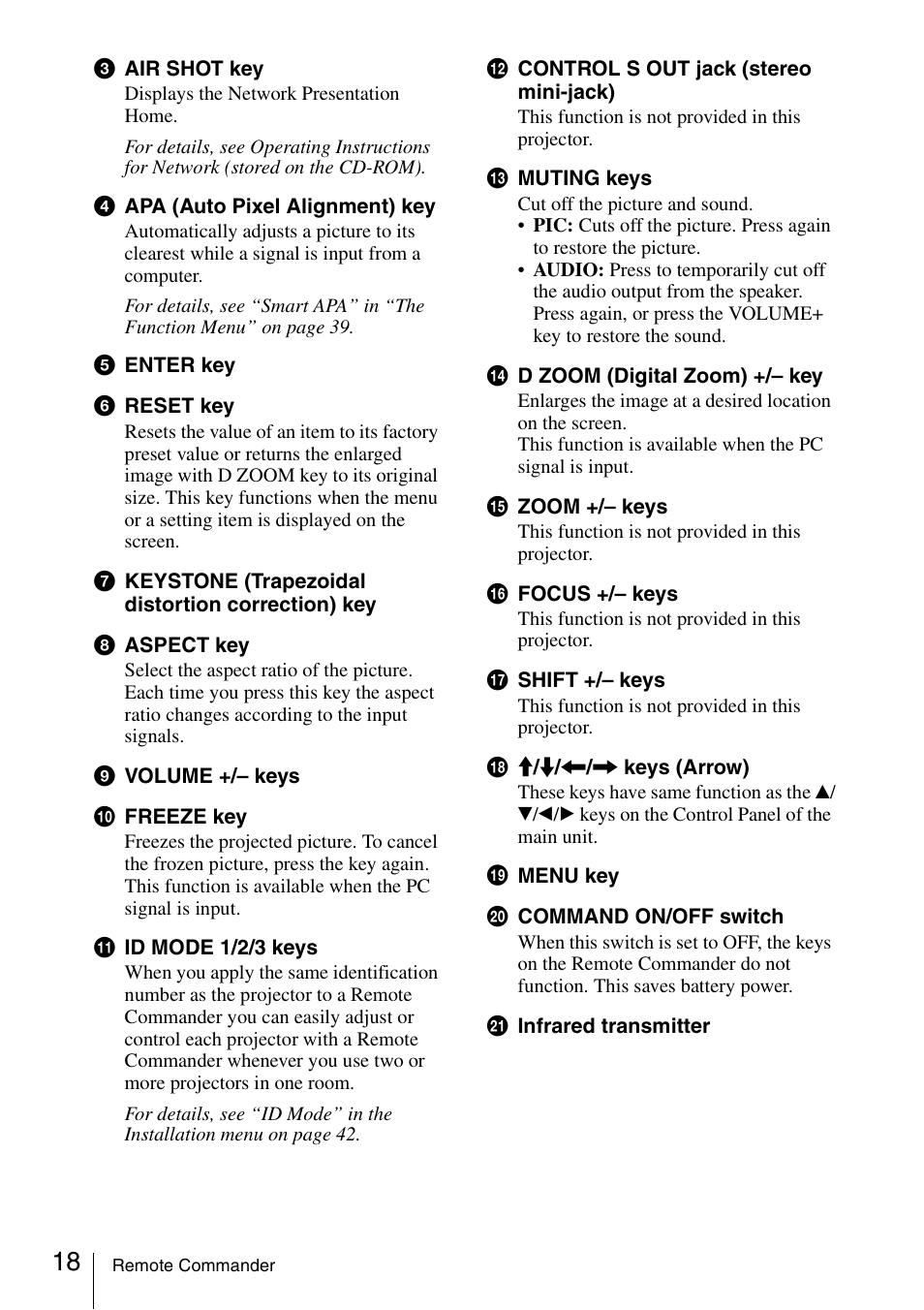 Sony Data Projector VPL-CX150 User Manual | Page 18 / 70