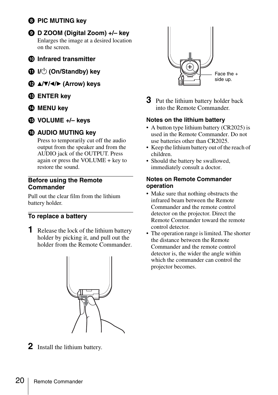 Sony Data Projector VPL-CX150 User Manual | Page 20 / 70