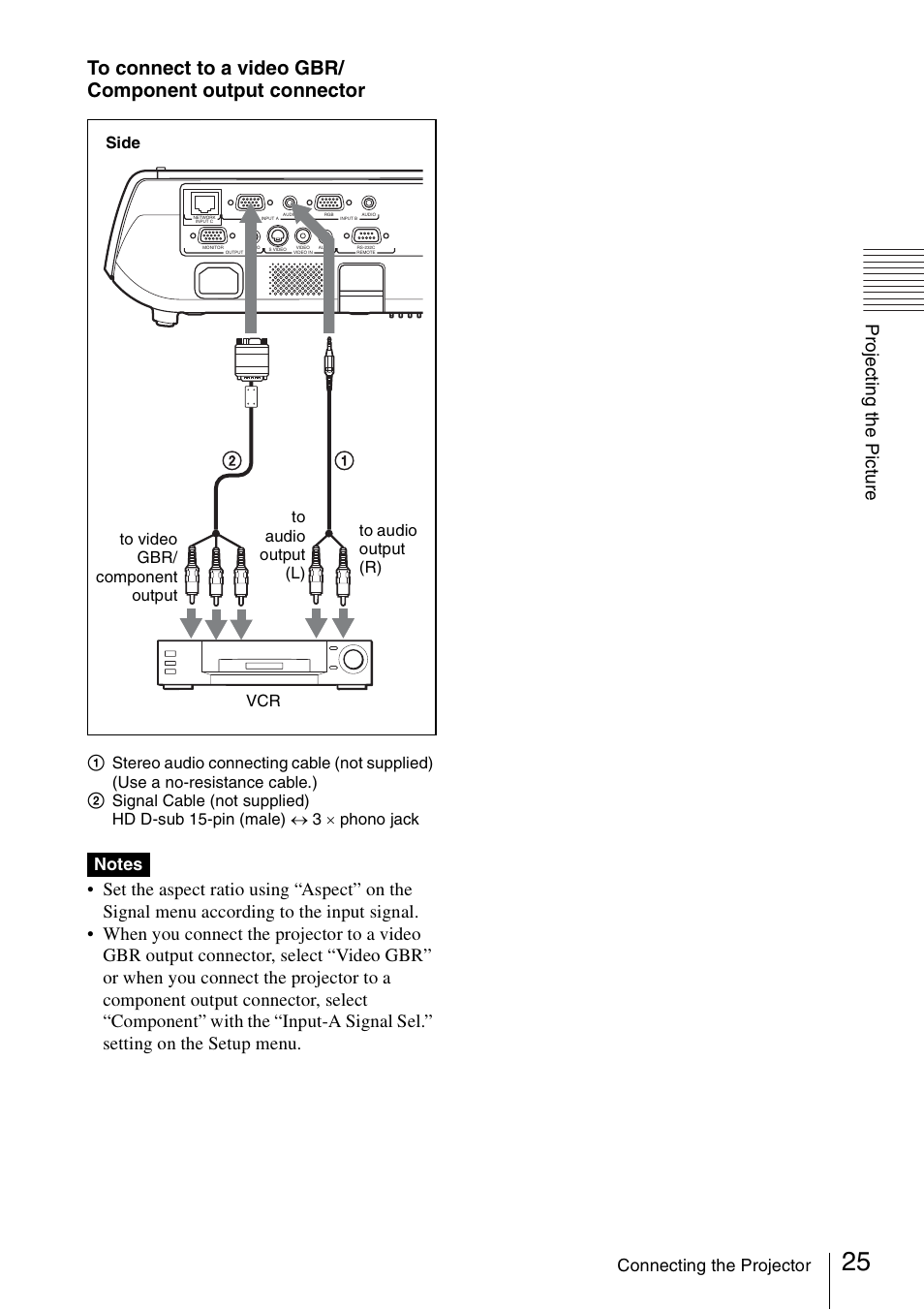 Connecting the projector | Sony Data Projector VPL-CX150 User Manual | Page 25 / 70