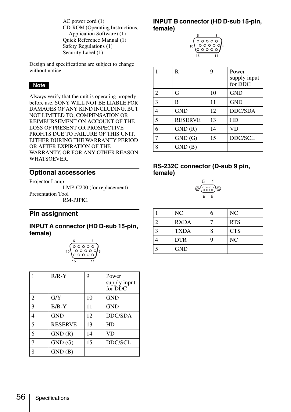 Sony Data Projector VPL-CX150 User Manual | Page 56 / 70