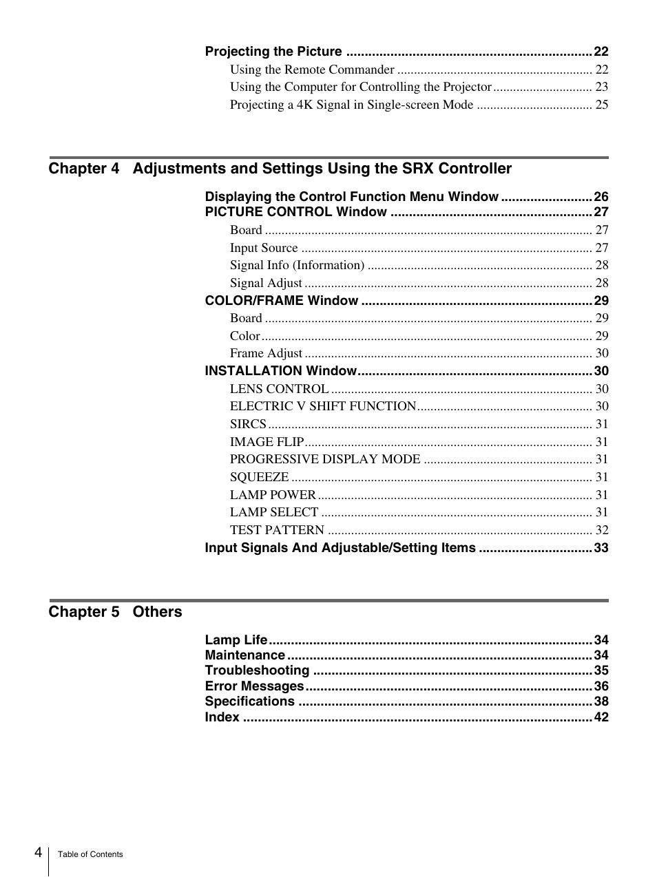 Chapter 5 others | Sony SRX-T110 User Manual | Page 4 / 43