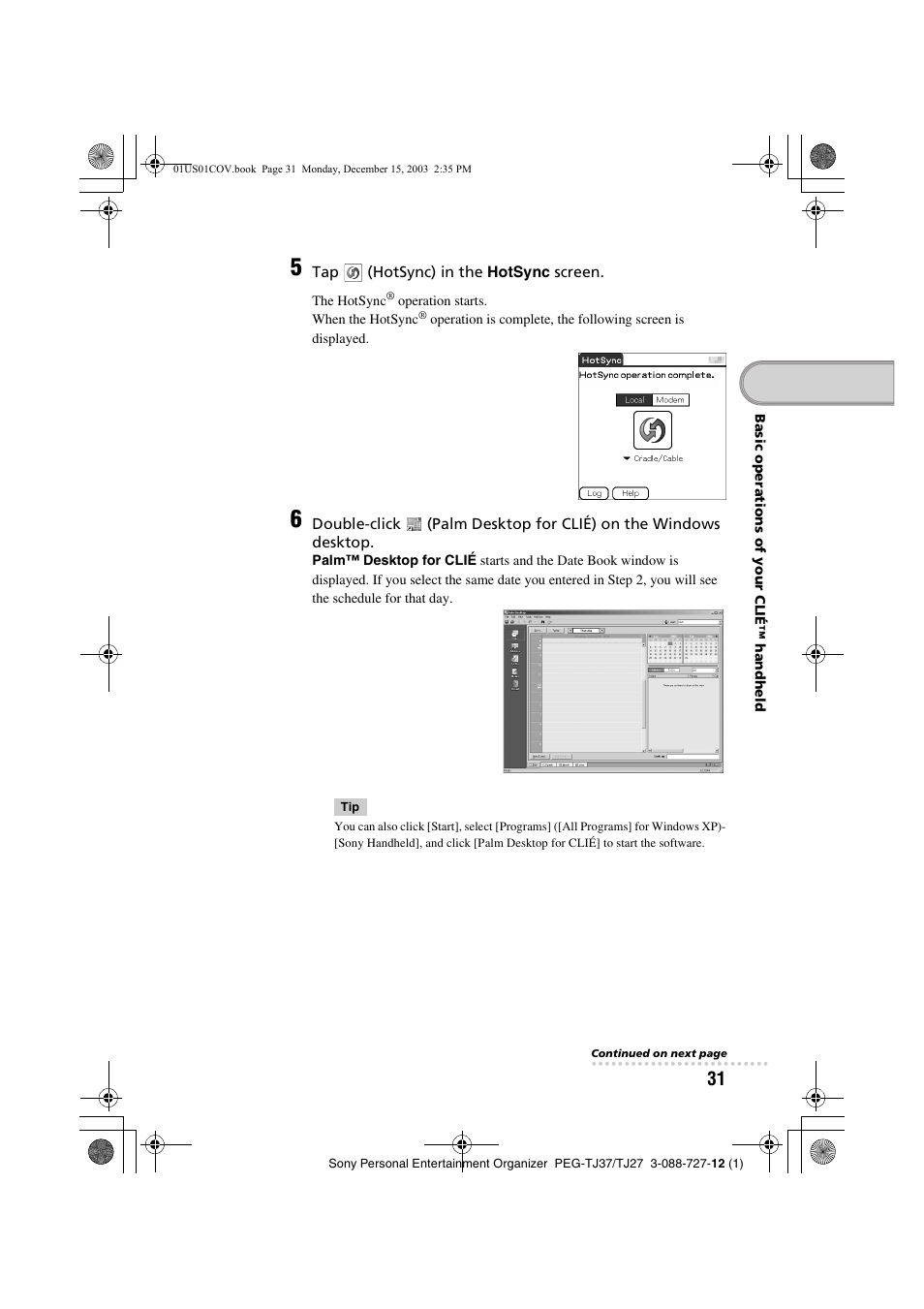 Sony PEG-TJ37 User Manual | Page 31 / 84
