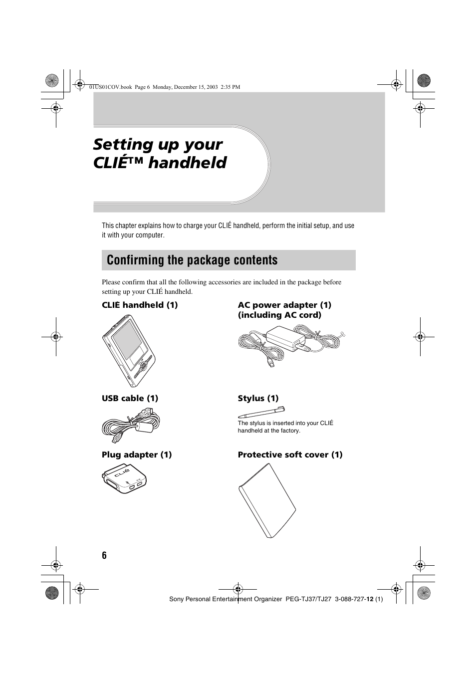 Sony PEG-TJ37 User Manual | Page 6 / 84