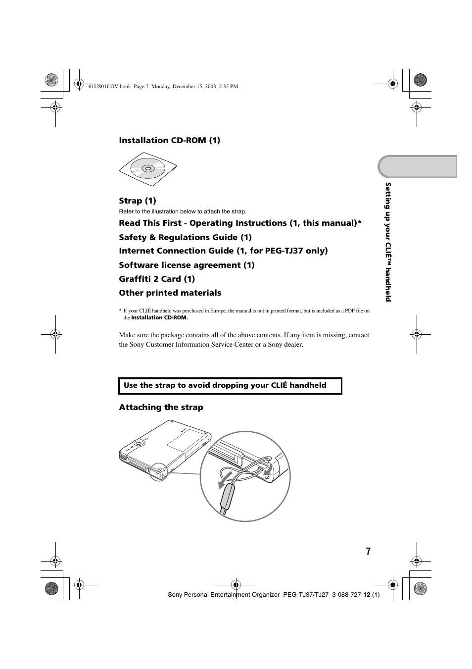 Sony PEG-TJ37 User Manual | Page 7 / 84