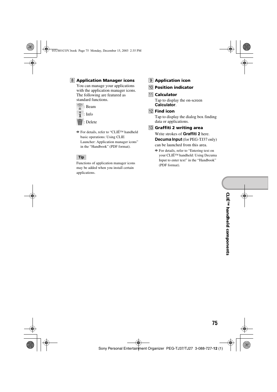 Sony PEG-TJ37 User Manual | Page 75 / 84