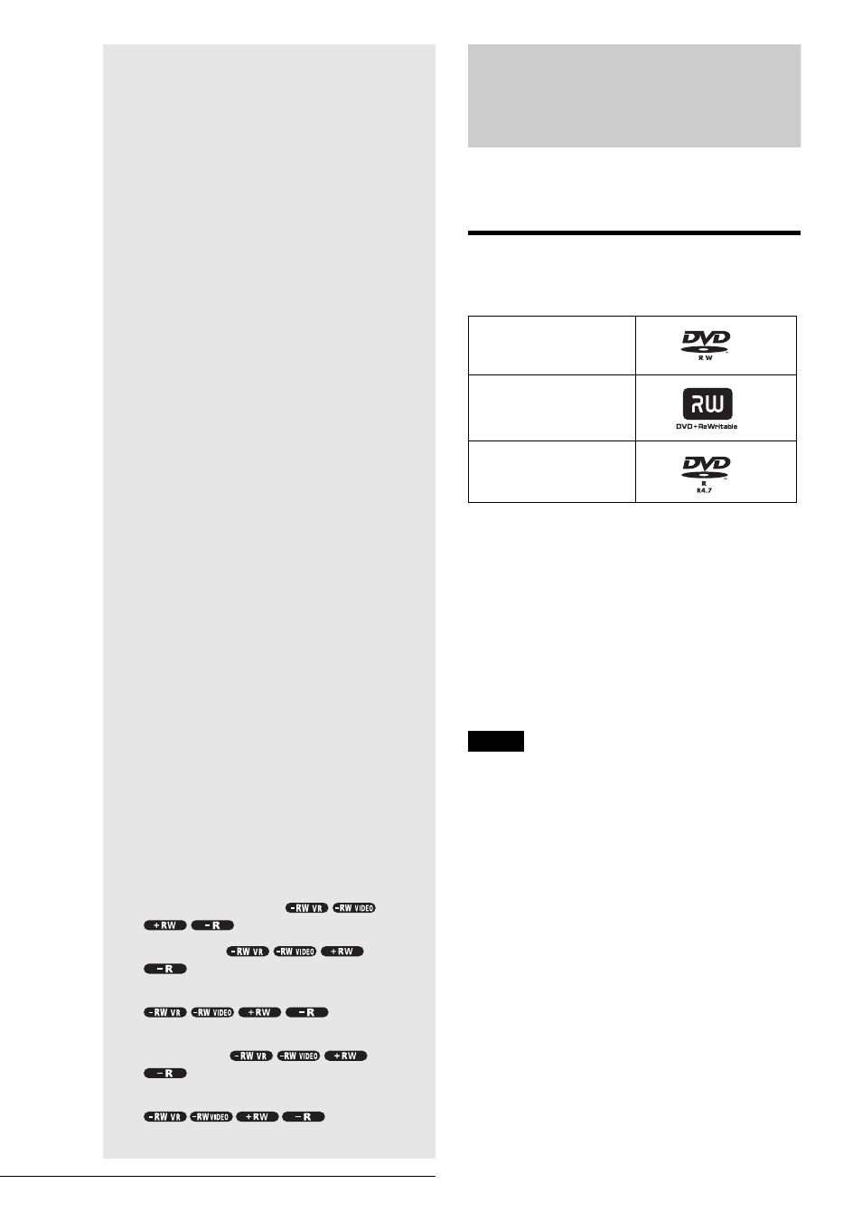 Recording/ timer recording, Before recording, Recordable discs | Recording/timer recording | Sony RDR-GX7 User Manual | Page 20 / 96