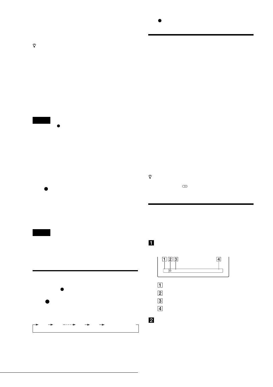 Using the quick timer function, Recording stereo and bilingual programmes, Checking the disc status while recording | Programmes, Press z rec repeatedly to set the duration time, A press display twice during recording, B press display to turn off the display | Sony RDR-GX7 User Manual | Page 24 / 96