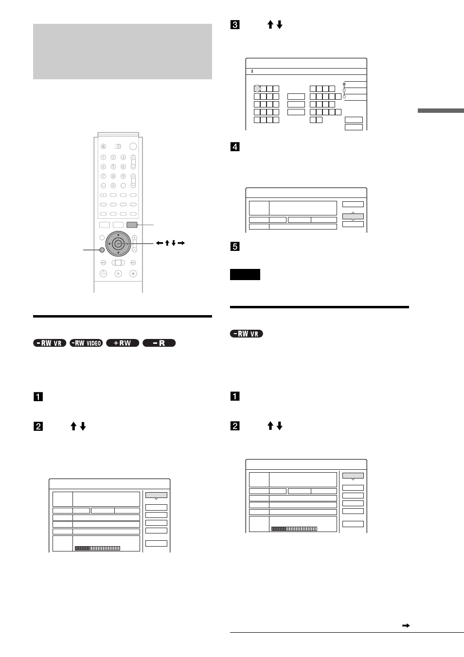 Labelling, protecting, or finalizing the disc, Labelling a disc (disc name), Protecting a disc (protect disc) | Labelling, protecting, or finalizing the, Disc, Rec o rding/timer rec o rding, A press tool while the disc is in the recorder, E press return to turn off the display, The tool menu appears, The display for entering a disc name appears | Sony RDR-GX7 User Manual | Page 33 / 96