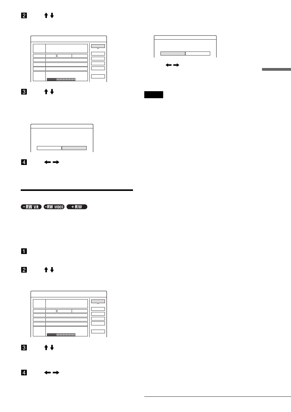 Reformatting a disc (format), Rec o rding/timer rec o rding, D press < / , to select “ok,” then press enter | A press tool while the disc is in the recorder, C press m / m to select “format,” then press enter, The disc information display appears, The titles are erased, The tool menu appears, The display asks for confirmation | Sony RDR-GX7 User Manual | Page 35 / 96
