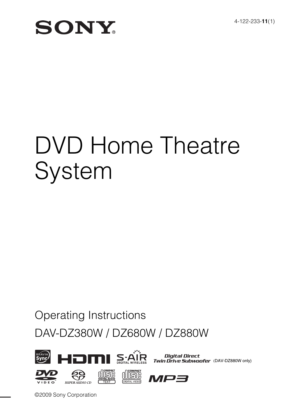 Sony DAV-DZ380W User Manual | 136 pages