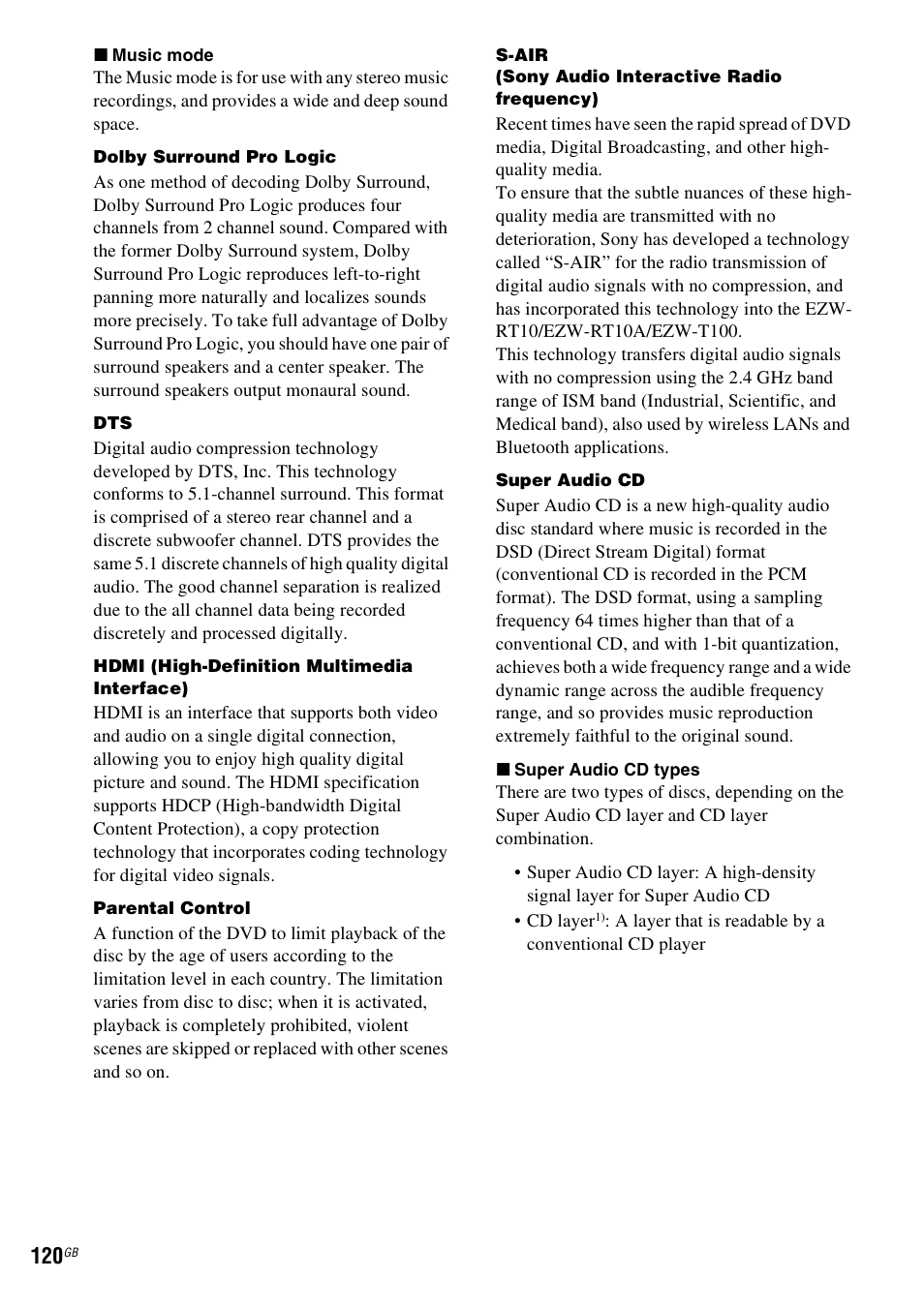 Sony DAV-DZ380W User Manual | Page 120 / 136
