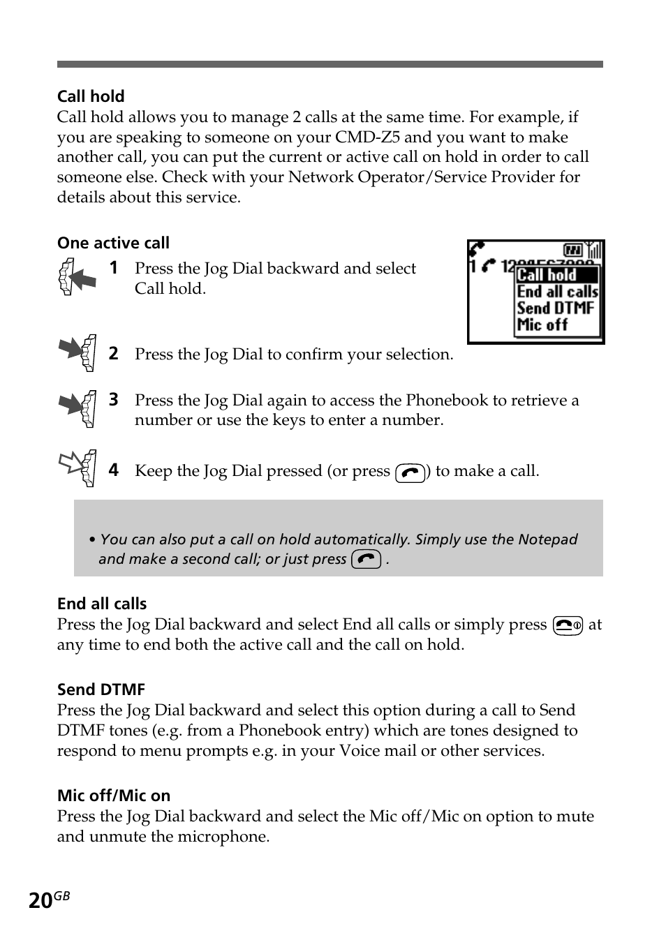 Sony CMD-Z5 User Manual | Page 20 / 84