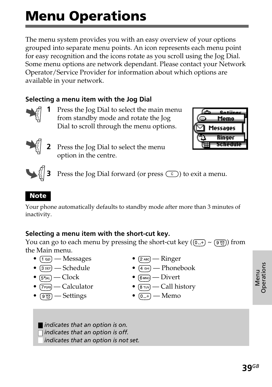 Messages, Menu operations | Sony CMD-Z5 User Manual | Page 39 / 84