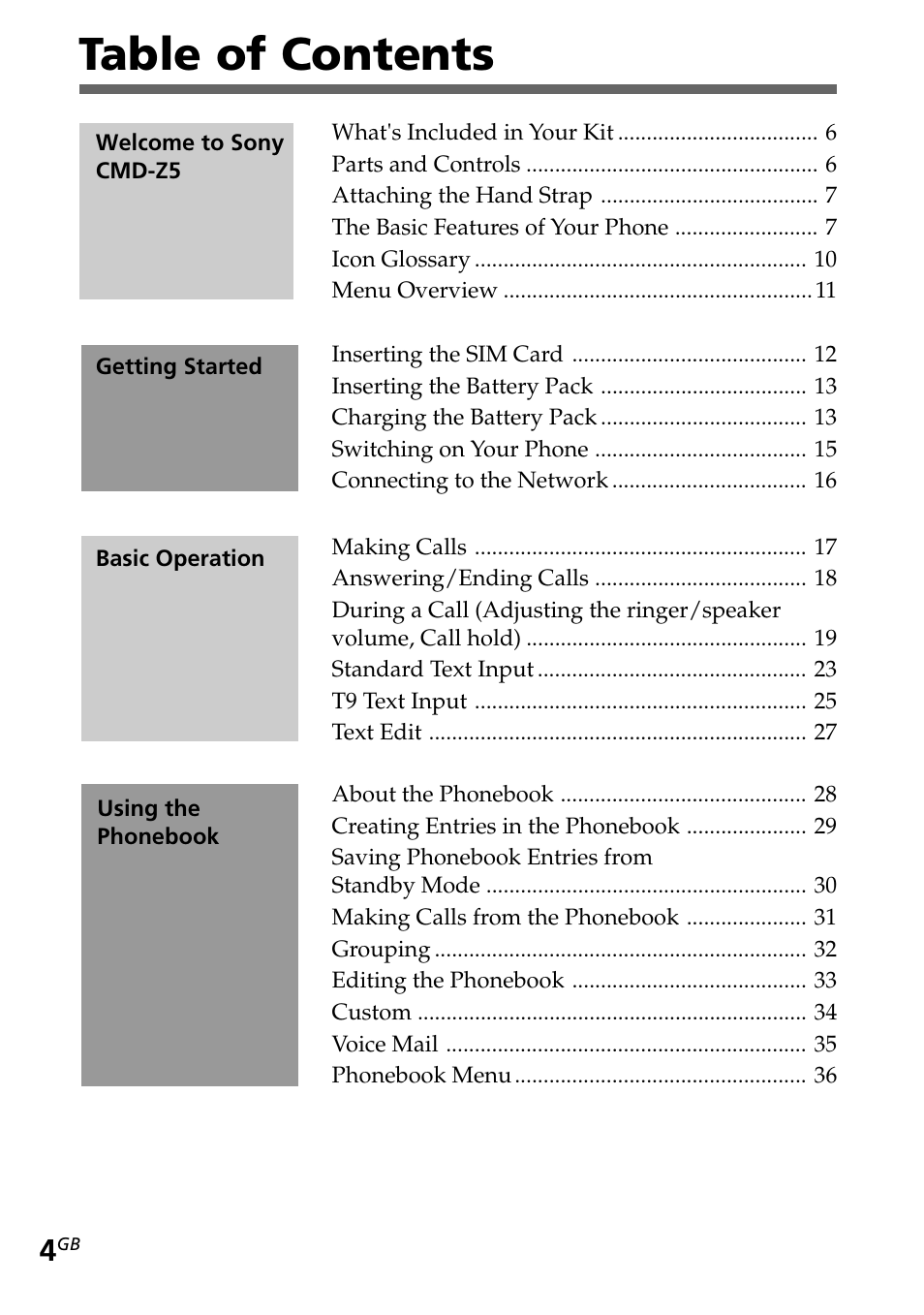 Sony CMD-Z5 User Manual | Page 4 / 84