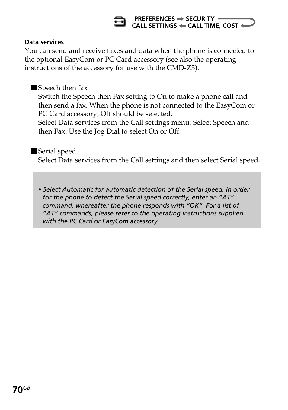 Sony CMD-Z5 User Manual | Page 70 / 84