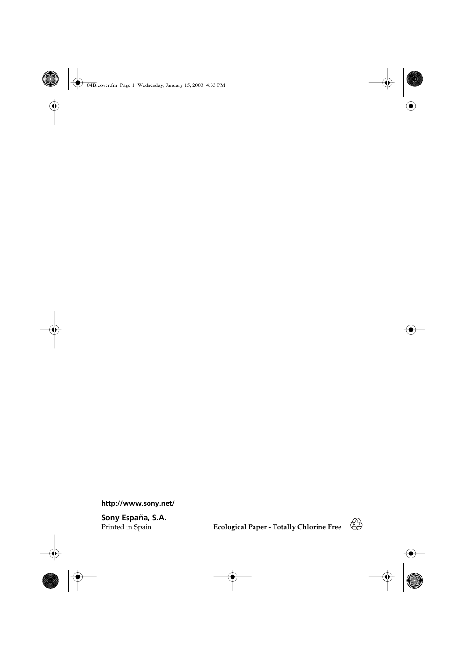 Sony FD Trinitron KV-28FQ70B User Manual | Page 26 / 26