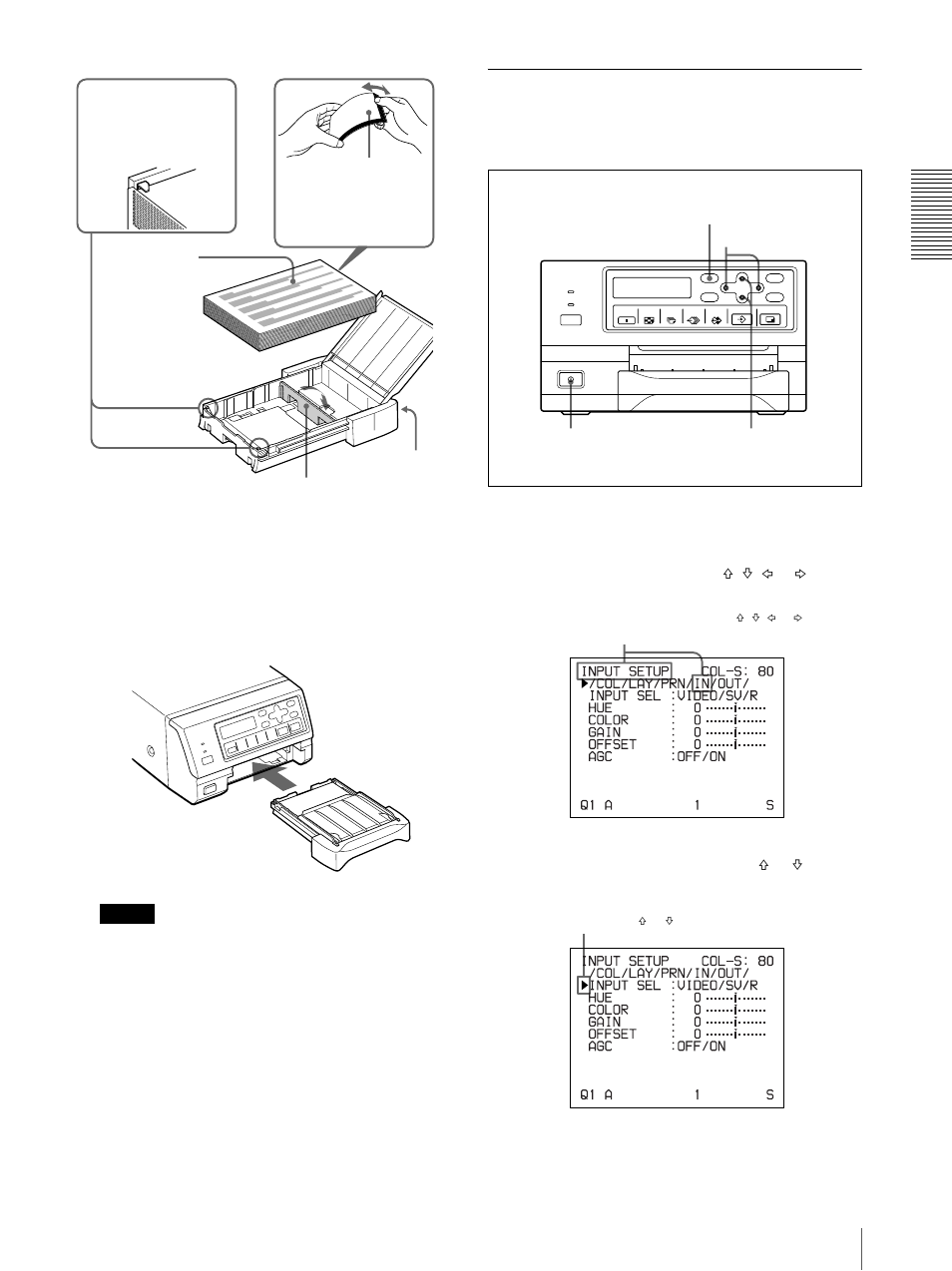Selecting the input signal | Sony UP20 User Manual | Page 15 / 67