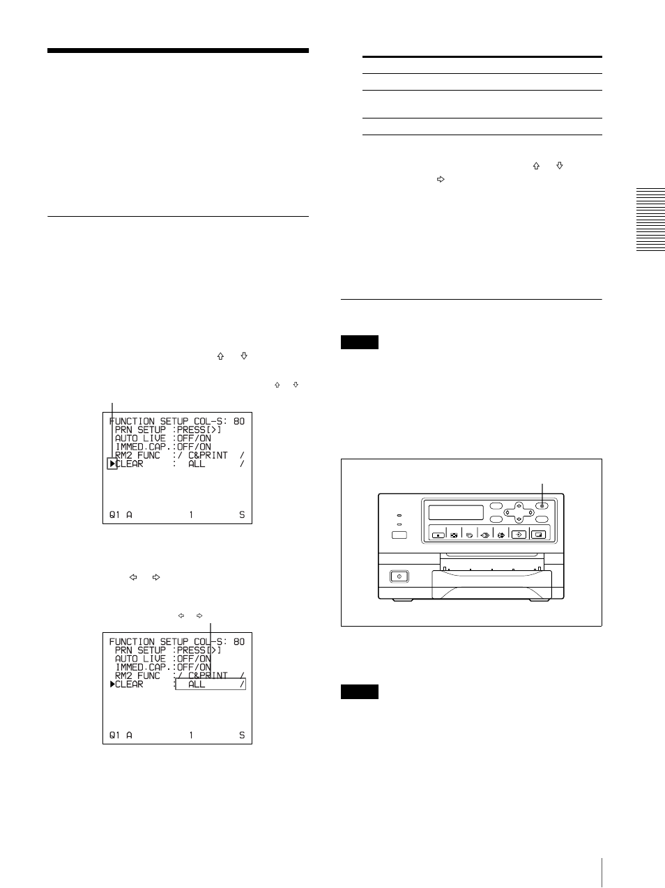 Deleting images stored in memory, Setting the function of the clear button | Sony UP20 User Manual | Page 35 / 67