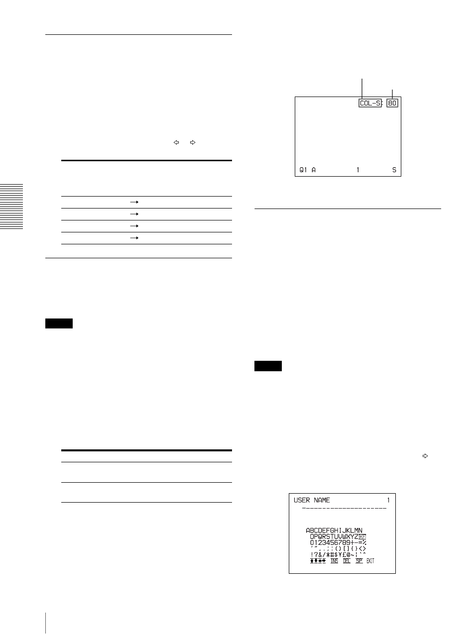 Setting the baud rate, Registering a user set, The ink ribbon | Sony UP20 User Manual | Page 54 / 67