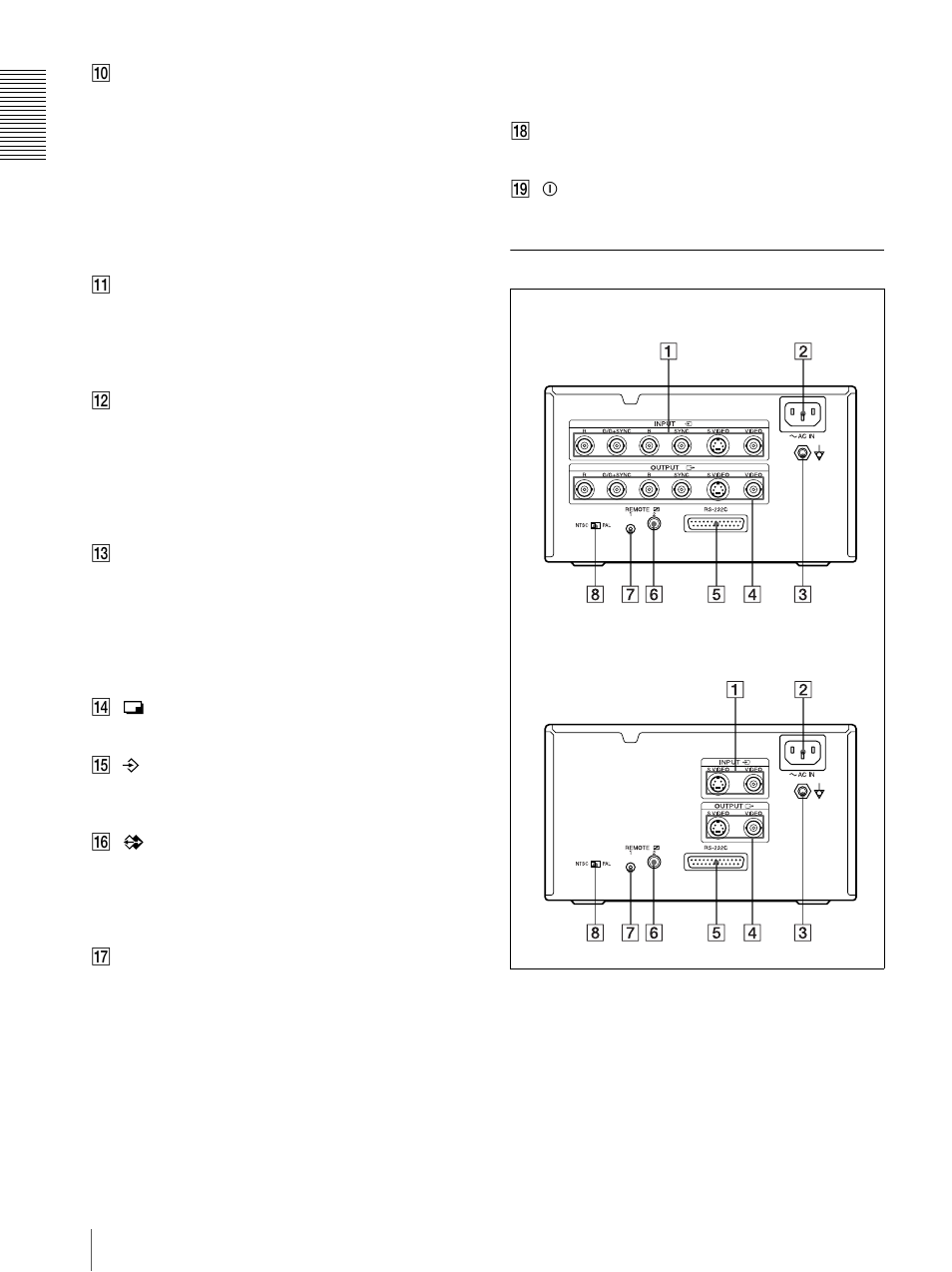 Rear panel | Sony UP20 User Manual | Page 6 / 67