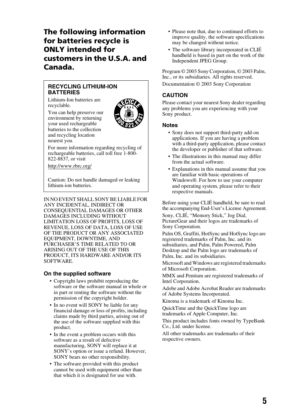 Sony PEG-SJ22 User Manual | Page 5 / 71