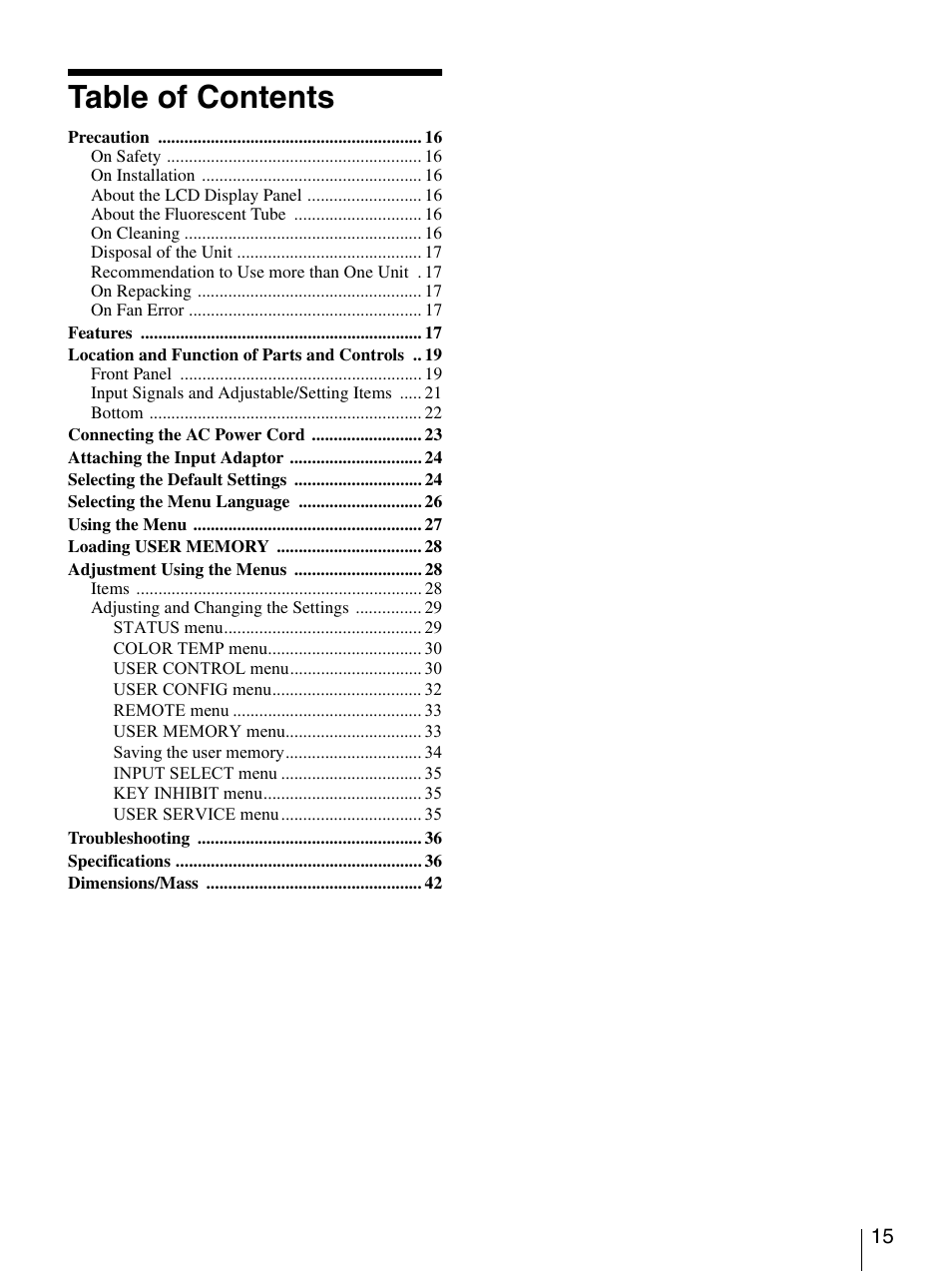 Sony LMD-2140MD User Manual | Page 15 / 43