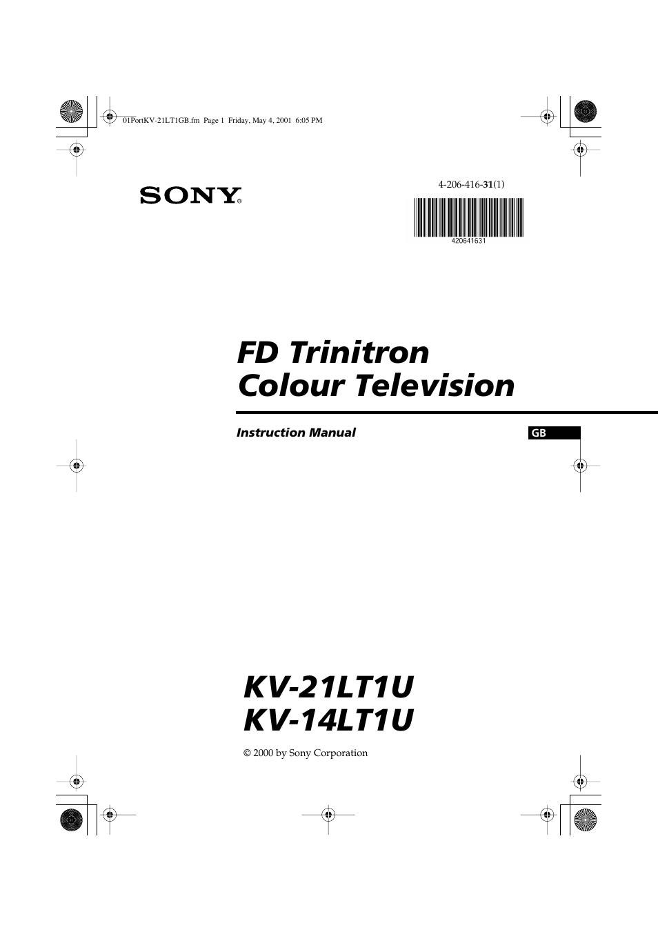 Sony KV-21LT1U User Manual | 24 pages
