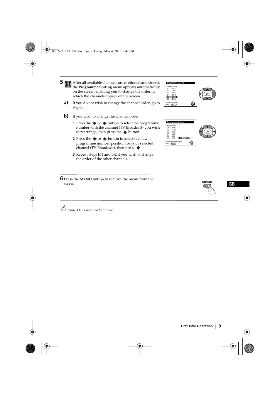 Sony KV-21LT1U User Manual | Page 9 / 24